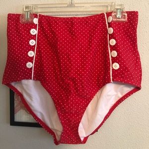 Forever 21 red and white polka dot bikini bottoms